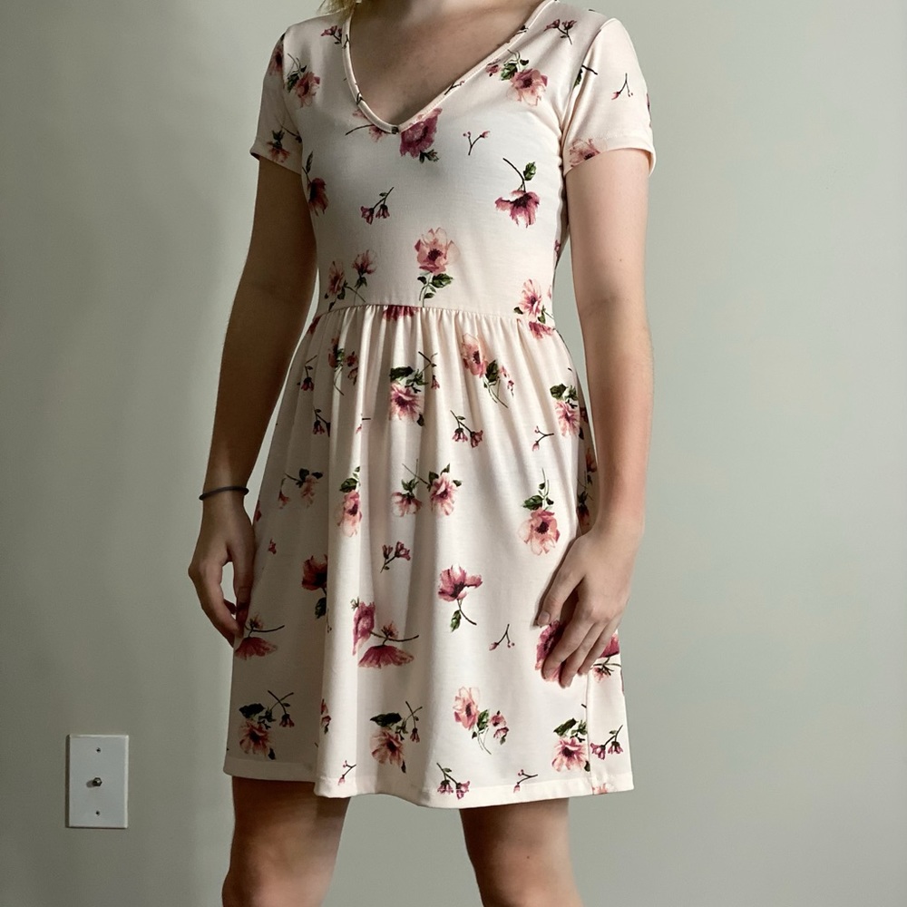 Pink floral dress